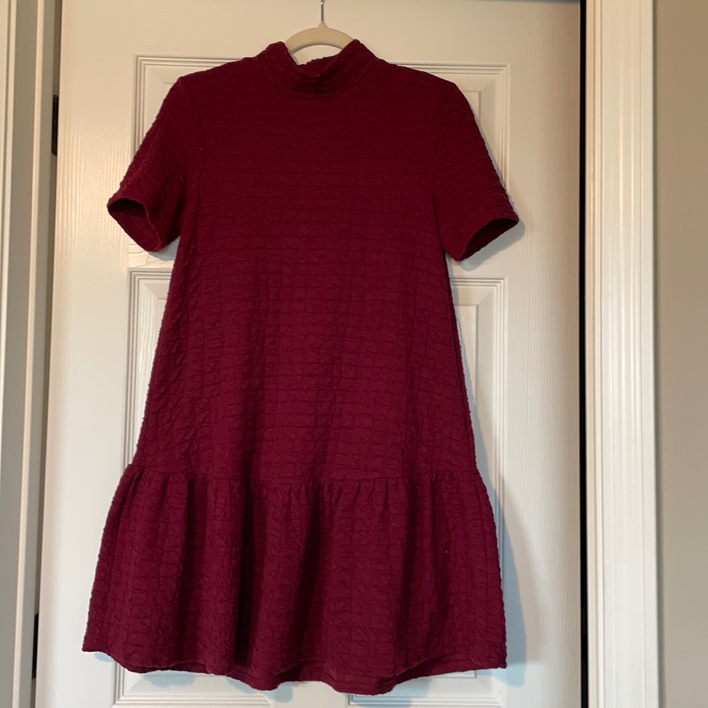 Maroon Zara Short Sleeve Dress